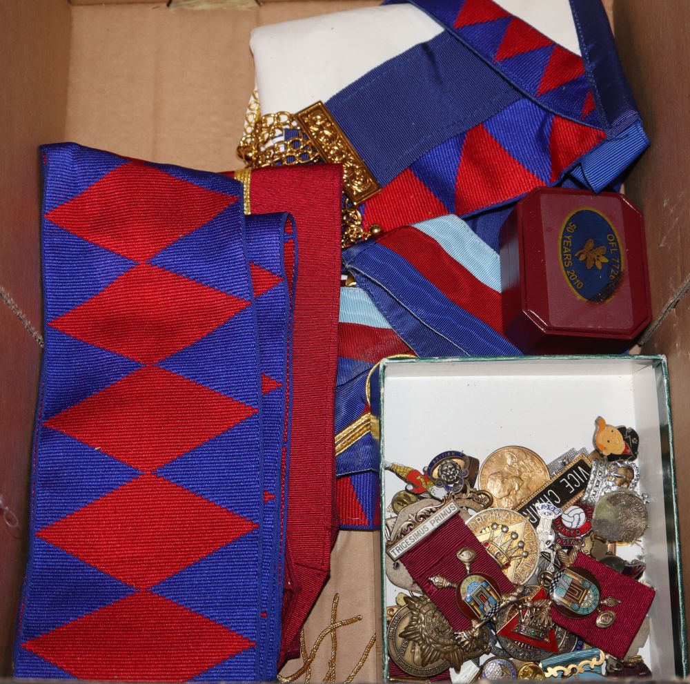 A quantity of Masonic medals, badges etc.